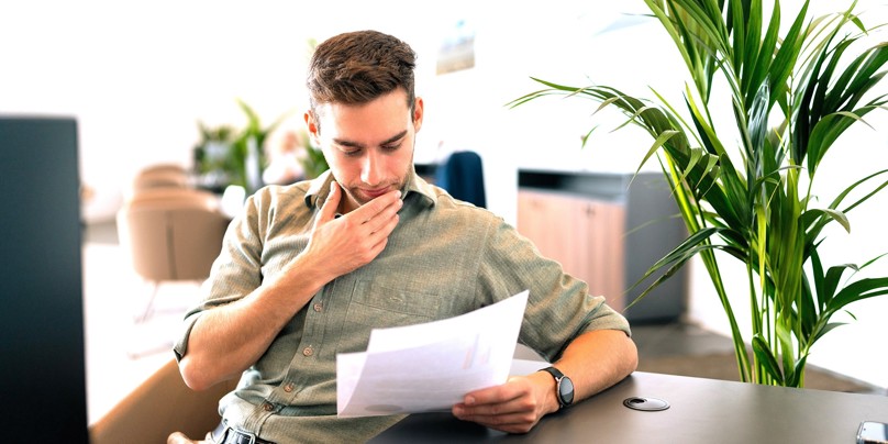Man reading documents