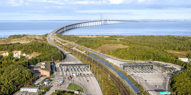 The Swedish border crossing by the Øresund Bridge in Malmö